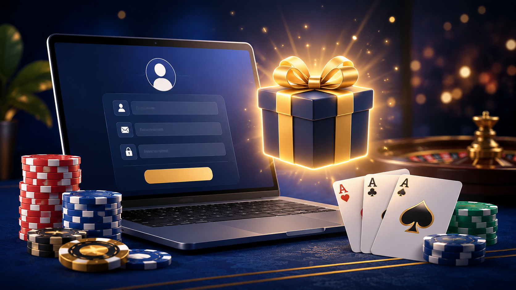 Bonus za registraci v zahraničním casinu a registrační formulář s odměnou